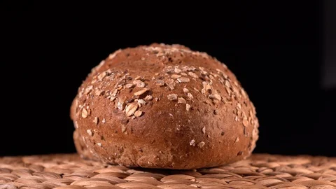 Oat bread flyover, no rotation Stock Footage 129885454