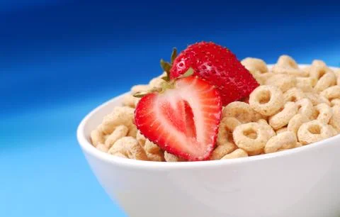 Oat cereal with strawberries Stock Photos