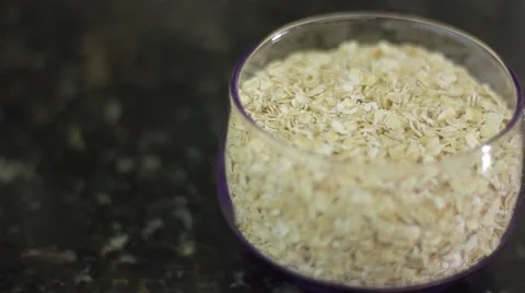 Oat Flakes in a bowl  Stock Footage 60583135