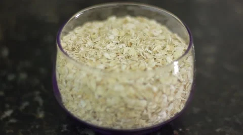 Oat Flakes in a bown  Stock Footage 60583139