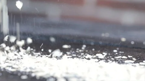 Oat Flakes Falling on a Table Closeup Stock Footage 99162877