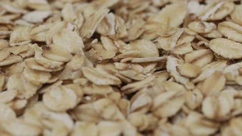 Oat flakes flattened close-up. Stock Footage 237806455