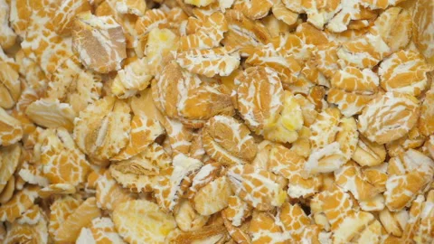 Oat flakes heap in blender. Close-up shot. Stock Footage 86897012