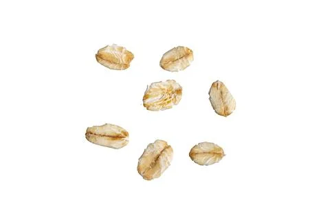 Oat flakes on isolated background Stock Photos