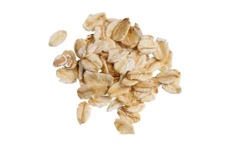 Oat flakes on isolated background Stock Photos