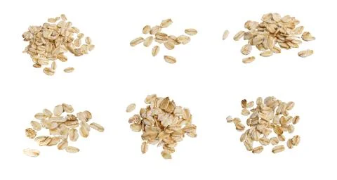 Oat flakes on isolated background Stock Photos