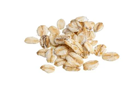 Oat flakes on isolated background Stock Photos