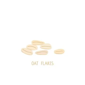 Oat flakes isolated on white background. For healthy breakfast, oatmeal or Stock Illustration