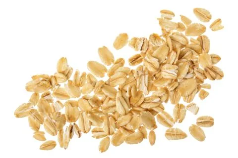Oat flakes isolated on white background. Top view Foto stock
