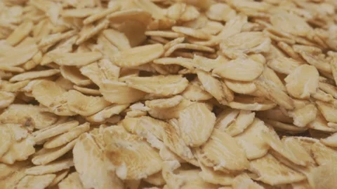 Oat flakes macro footage with camera motion Stock Footage 140972100