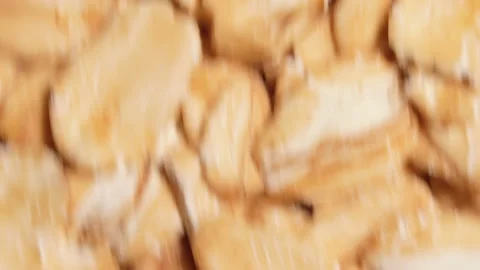 Oat Flakes, Moving Background - Top View Stock Footage 182420078