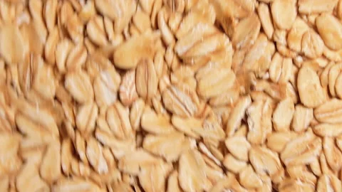 Oat Flakes, Moving Background - Top View Stock Footage 202140731