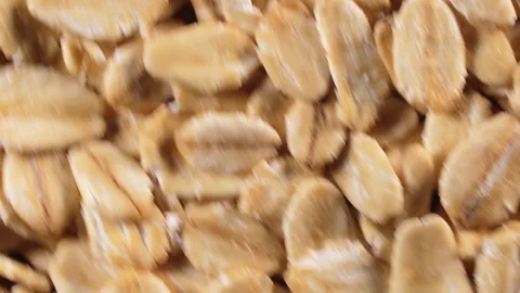 Oat Flakes, Rotating Background - Top View Stock Footage 172454951