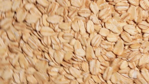 Oat Flakes, Rotating Background - Top View Stock Footage 177920406