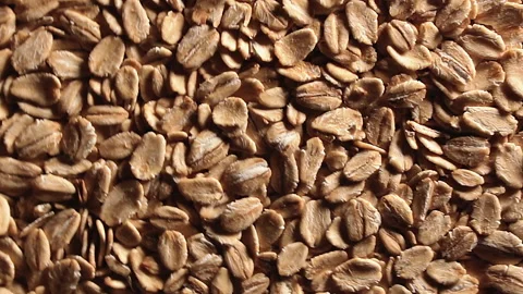 Oat Flakes, Rotating Background - Top View Stock Footage 194394830