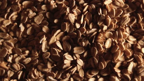 Oat Flakes, Rotating Background - Top View Stock Footage 202968888