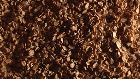 Oat Flakes, Rotating Background - Top View Stock Footage 251007644