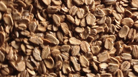 Oat Flakes, Rotating Background - Top View Stock Footage 259288917