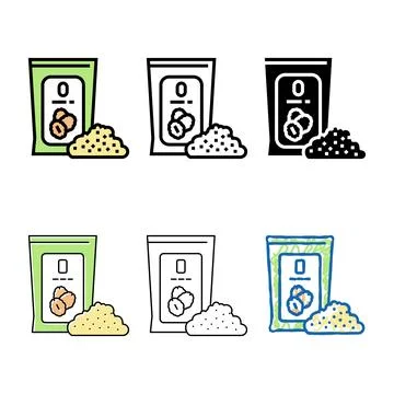 Oat flour stylized packaging color icon vector Stock Illustration