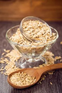 Oat in spoon Stock Photos