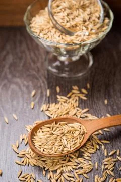 Oat in spoon Stock Photos