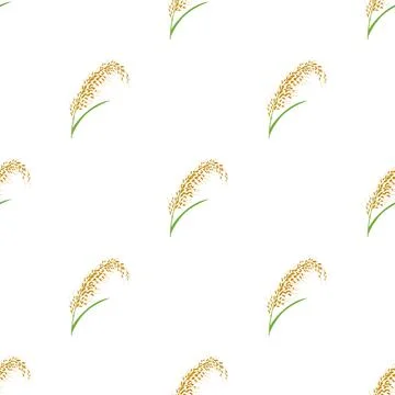Oat stalk pattern seamless vector Stock Illustration