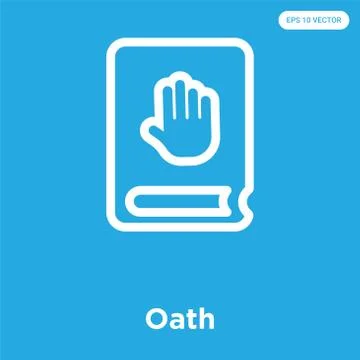 Oath icon isolated on blue background Grats Stockgrafik