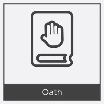 Oath icon isolated on white background Grats Stockgrafik
