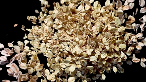 Oatmeal in the air close up Stock-Footage 277635900
