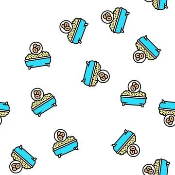 Oatmeal baths dry skin vector seamless pattern Illustrazione stock