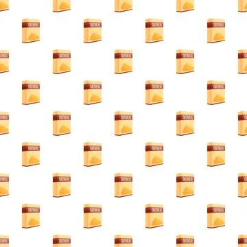 Oatmeal box pattern for breakfast food background Illustrazione stock