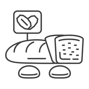 Oatmeal bread icon vector. Cookies, loaf in outline style. Oat corns symbols Stock Illustration