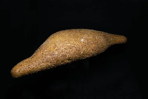 Oatmeal bread isolated on a black background Stock Photos