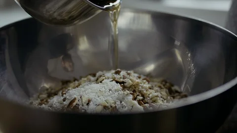 Oatmeal breakfast Stock Footage 127299783