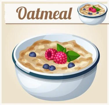 Oatmeal. Cartoon Vector Icon Stock Illustration