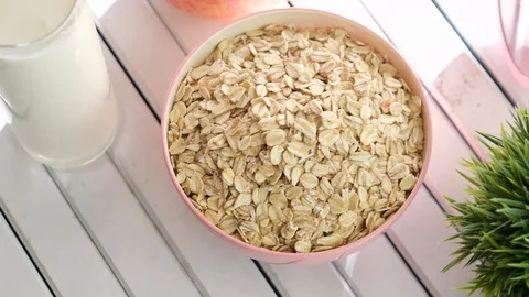 Oatmeal Cereal Stock-Footage 102820652