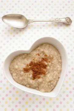 Oatmeal with cinnamon Stock Photos