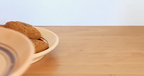 Oatmeal cookie and cup of coffee Stock Footage 88526645