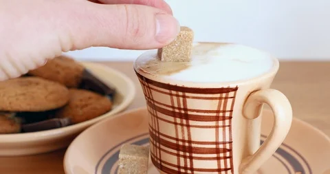 Oatmeal cookie and cup of coffee Stock Footage 88527084