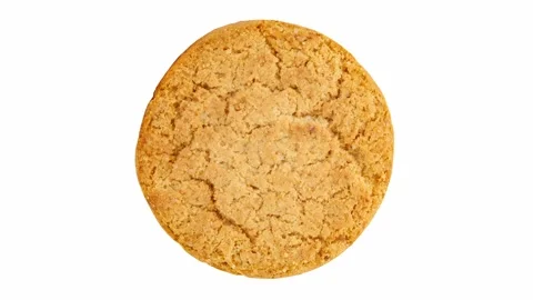Oatmeal cookie one round, top view, rotating Stock-Footage 245519694