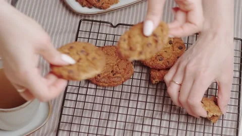 Oatmeal cookies Stock Footage 152848281