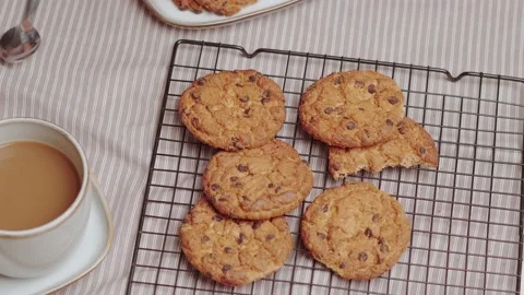 Oatmeal cookies Video stock 152848297