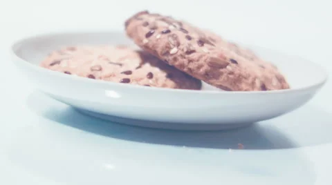 Oatmeal cookies on a white background Stock Footage 59664971