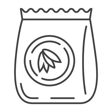 Oatmeal flour bag icon vector. Package of oat in outline style. Oatmeal cereal 스톡 일러스트