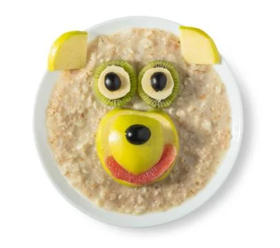 Oatmeal with fruit Stock Photos