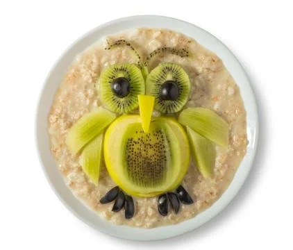 Oatmeal with fruit Stock Photos
