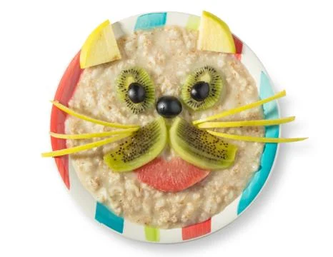 Oatmeal with fruit Stock Photos
