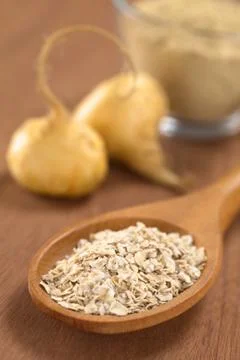 Oatmeal with maca Stock Photos