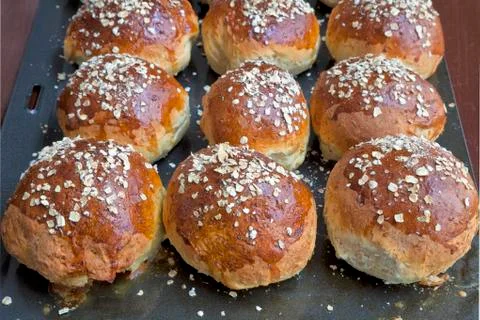 Oatmeal molassas bread Stock Photos