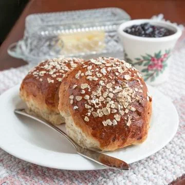Oatmeal molasses bread Stock Photos
